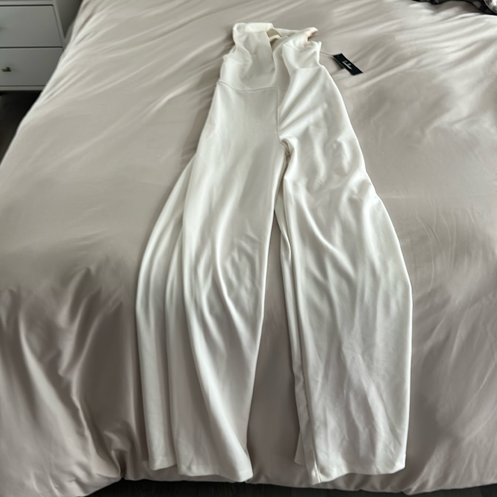 Lulu's Cream Wide-Leg Jumpsuit